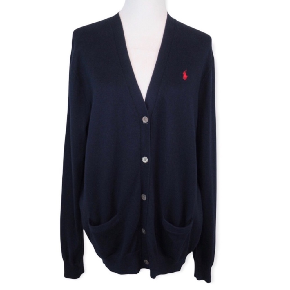 POLO Ralph Lauren Navy V-Neck Button Front
Cardigan Women's XL